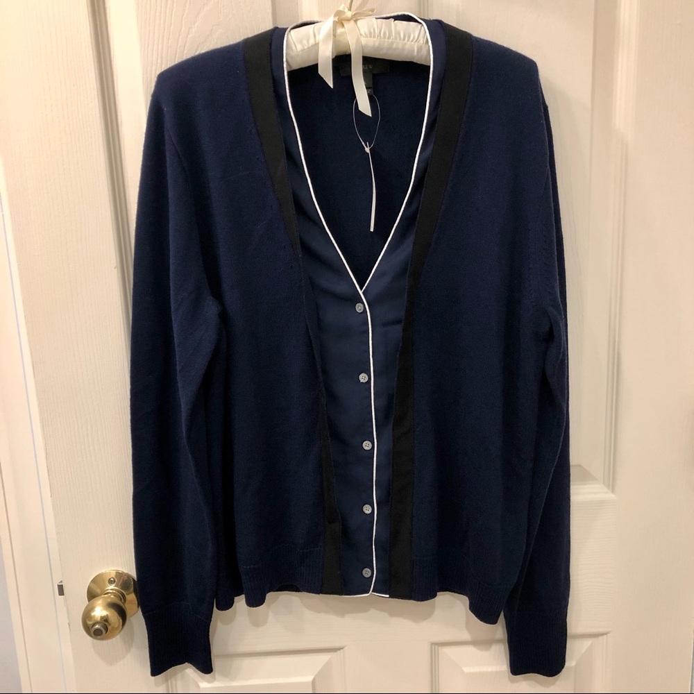 J. Crew Navy Merino Wool Sweater, Sz L, NWT